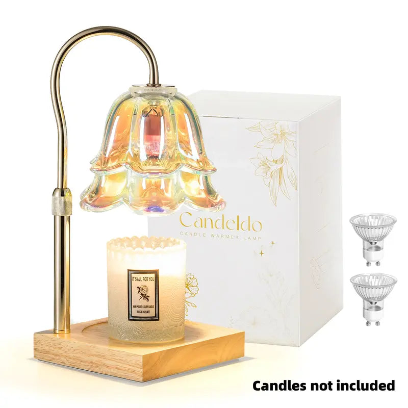 Candle Warmer Lamp, Lily of the Valley Flower Lamp, Height Adjustable with Timer, 2 Bulbs Included, Flameless Fragrance Lamp for Home Bedroom Decor, Ideal Gift for Mom Birthday