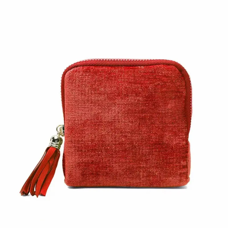 （Terracotta Red）Travel Jewelry Case, Portable Soft Jewelry Bags, Organizer Pouch with 5 Compartments Pocket, Anti-Scratch Storage Holder for Bangle Bracelets Earrings Necklace, Women Gifts