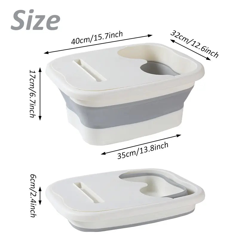 Portable Folding Foot Bath Tub with Massage Function, Space-Saving Design, Hanging No Power Needed, Home Bedroom Bathroom Accessory, Collapsible Foot Bath