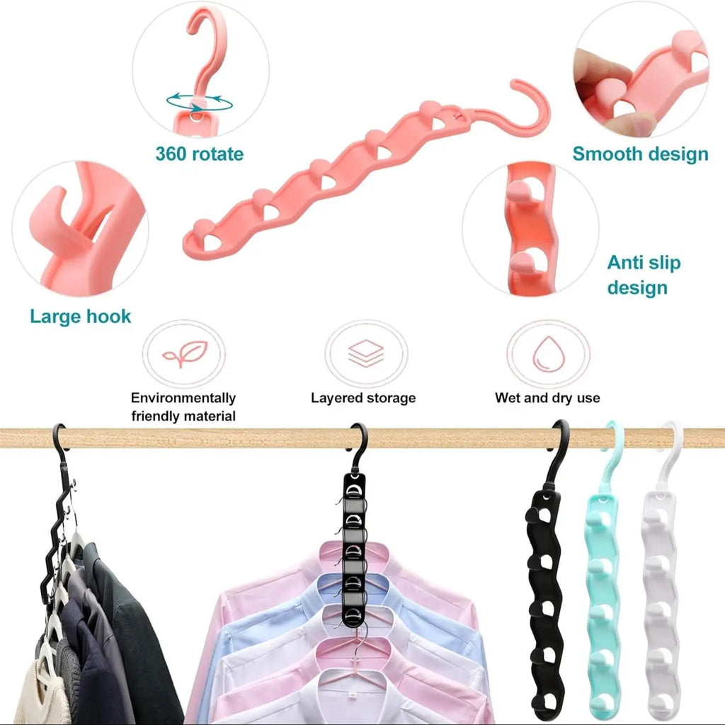 University Dorm Essentials, Closet Organizer & Storage Rack, Upgraded Clothes Hanger, 360° Rotating Hook, Space-Saving Home Must-Have, Closet Hangers