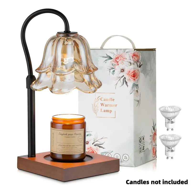 CANDELDO Flameless Candle Stand Lamp - Adjustable Height, Timer-Equipped, 2 Bulbs Included, Soft Light for Cozy Corners, Apartment Accessories, Room Decor for Women, Birthday Gift Ideas
