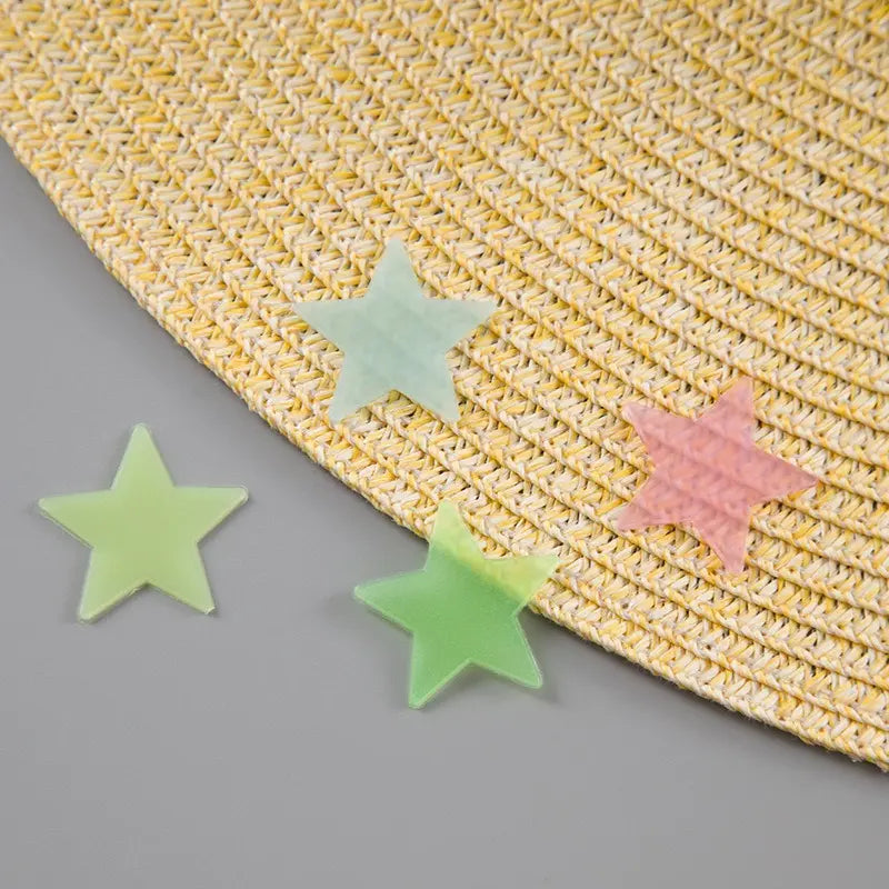 Luminous Decorative PVC Glow-in-the-Dark Star Stickers, 2-Sheet Pack, for Kids' Room Ceilings and Walls