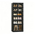 9-Layer Foldable Shoe Organizer Storage Box - Portable Extra-Large Folding Closet Shoe Rack with Magnetic Transparent Door