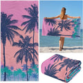 Comfortable Quick-Dry Beach Towel, Quick Drying Towel, Tropical Sunset Coconut Tree Sun Print Pattern, Ideal for Beach Pool Camping, Perfect Gift for Family Friends, Quick Dry Towels