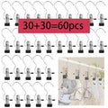 Stainless Steel Pleated Split Boot Organizer Hangers with Stable hook Clips & Pegs - Bulk Packs (20/30/60pcs) for Practical Hangers, Closet Storage, Household Users, Home Goods, Trench Coat Organization