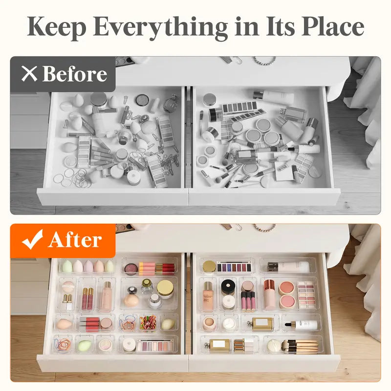 Lifewit Vanity Drawer Organizer for Makeup, Jewelry & Gadgets (Silicone Tabs Not Included) – Portable Storage for Bedroom & Bathroom Organization Storage Plastic #SummerVibes summerwins #DealsForYouDays
