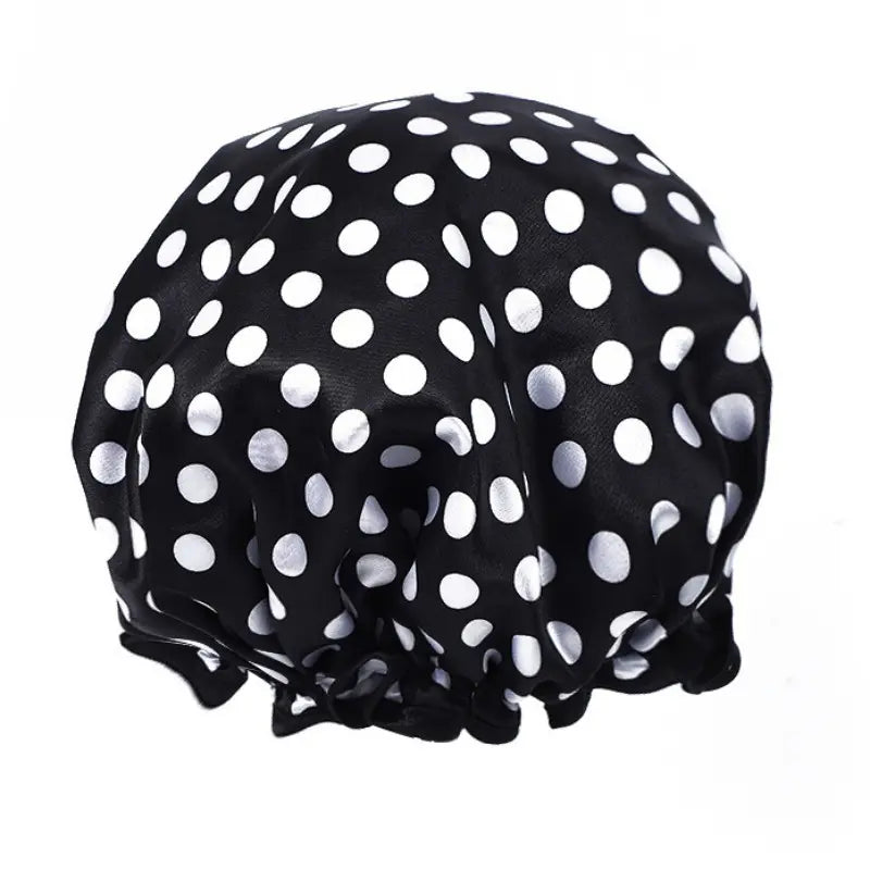 Women’s Double-Layer Waterproof Elastic Shower Cap, Reusable Eco-Friendly Bathroom Accessory, Lightweight Leak-Proof Hair Protection Head Cover, Multi-Purpose Accessory for Bathing, Facial Care, Accessories
