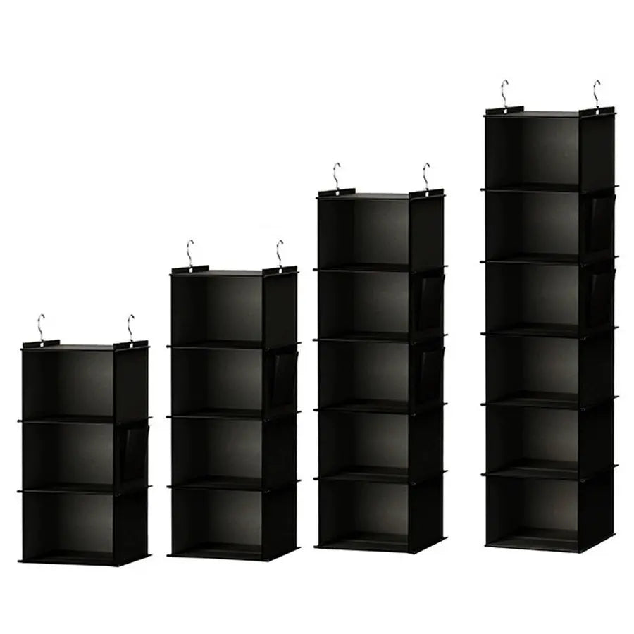 Multi-layer Hanging Clothes Storage Organizer, Space Saving Hanging Clothes Organizer with Side Pocket, Foldable Clothing Storage Bag, Home Organizer for Bedroom, Foldable Storage Bags