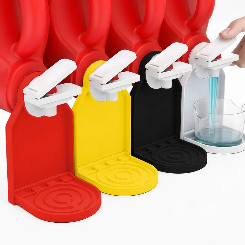 2-Pack Laundry Detergent Cup Holder Dispenser for Home Organization - Soap-Compatible, Upgraded Nozzle Button for Precise Control, Leak-Proof Drip Tray, Made for Tidy Laundry Room Storage