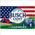 Busch Light American Flag 3x5FT Beer Banner For The Farmers Patriotic Farmhouse Garage Bar Man Women Cave Wall Decor