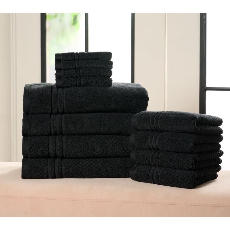 Home Reflections 100% Cotton Solid & Texture 12-pc Towel Set
