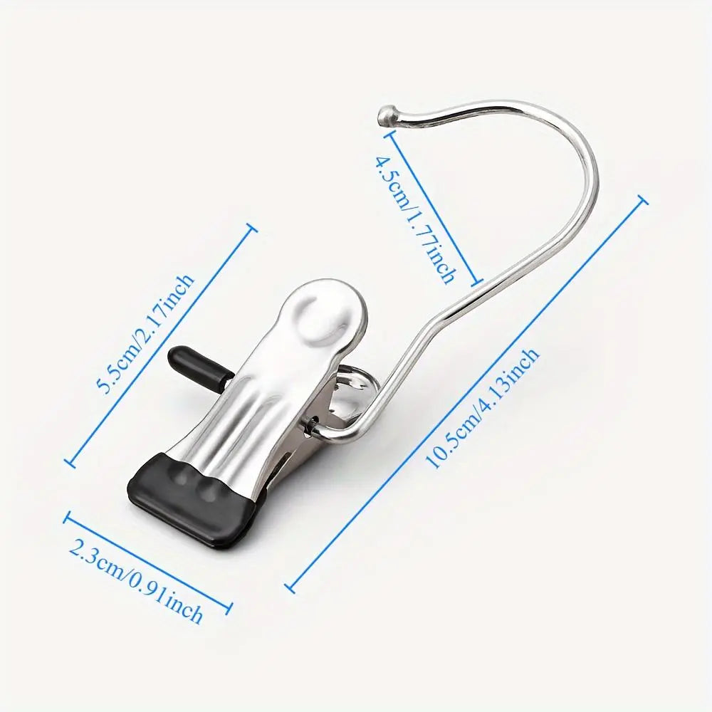 Space-Saving Hangers with 10/20 pcs Multi-Functional Stainless Steel Clips, Multifunctional Clothes Hanger, Rotatable Clothes Hanger, Pants Hangers with Clips, Clip Hangers for Pants, 360° Rotating Portable Closet Organizer, Essential Laundry Accessory