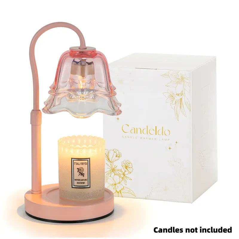 Candle Warmer Lamp, Lily of the Valley Flower Lamp, Height Adjustable with Timer, 2 Bulbs Included, Flameless Fragrance Lamp for Home Bedroom Decor, Ideal Gift for Mom Birthday