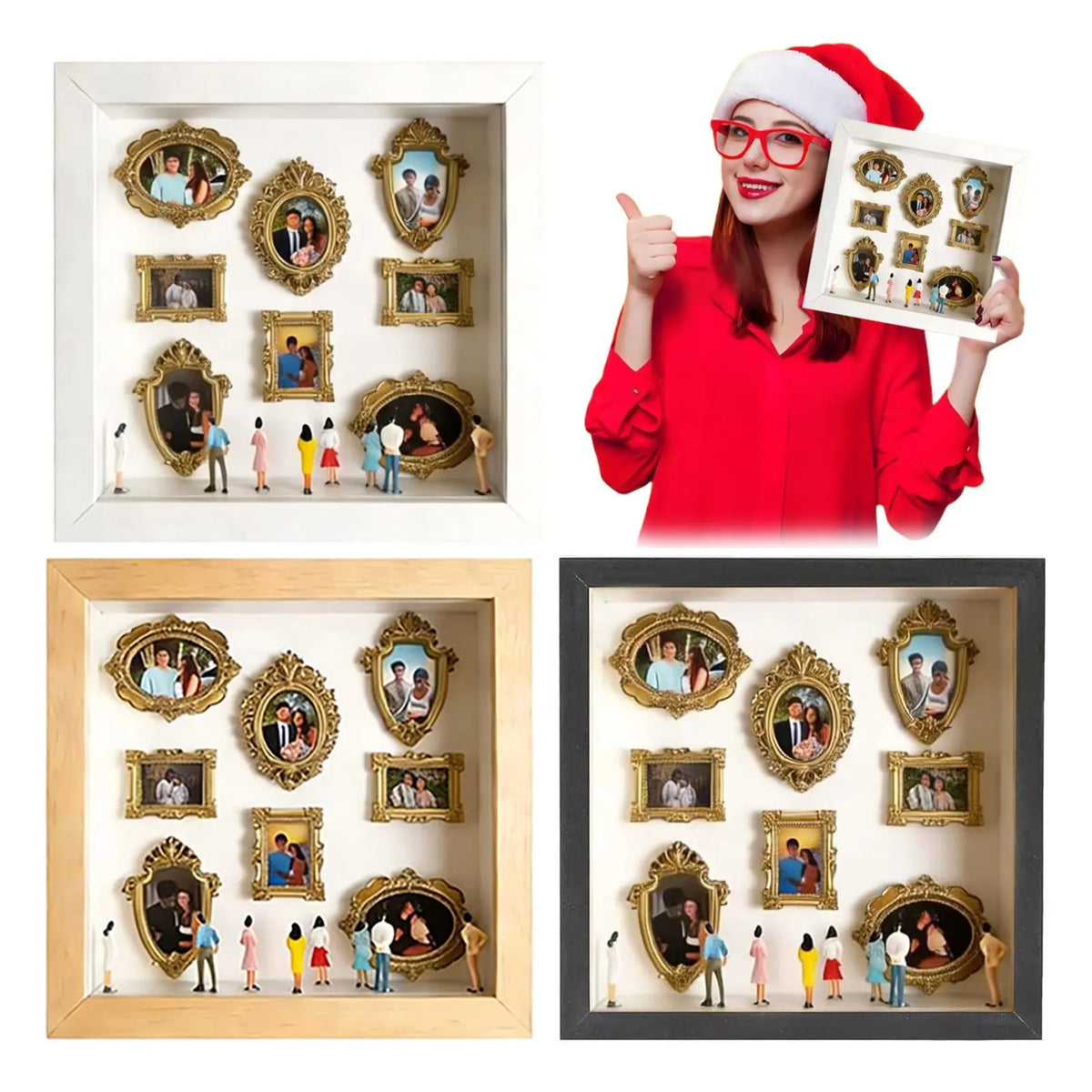 DIY Christmas Pull-Through Museum Silhouette Box Kit, Custom Photo Display, Mini Statues, Unique Memorial Decor, Winter New Year Gift, Framed Home Decoration #GLOBAL PICKS