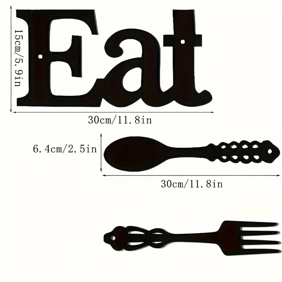 Rustic 'eat' Wall Decor Set, Home Wall Art, Wooden Fork and Spoon Letter Art, Elegant Farmhouse Kitchen and Dining Room Decoration Items, Perfect for Christmas