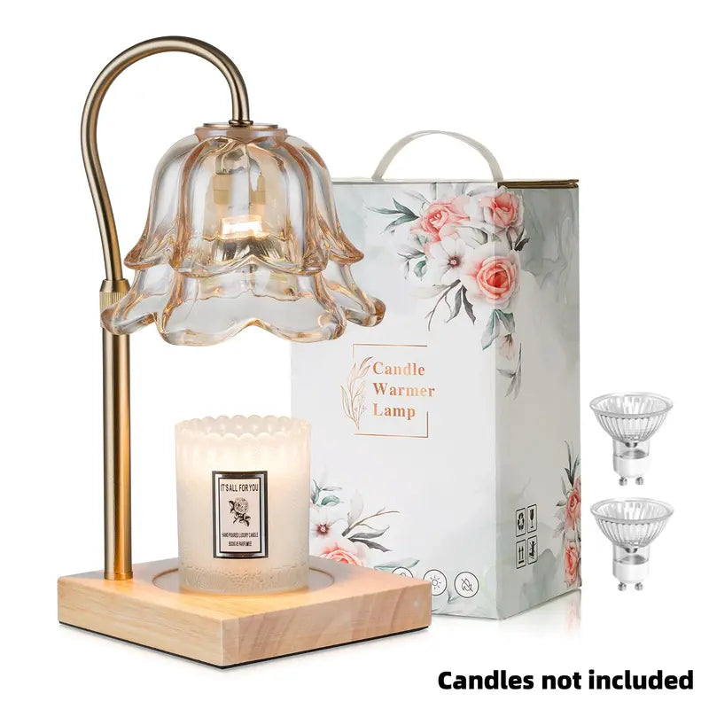 CANDELDO Flameless Candle Stand Lamp - Adjustable Height, Timer-Equipped, 2 Bulbs Included, Soft Light for Cozy Corners, Apartment Accessories, Room Decor for Women, Birthday Gift Ideas