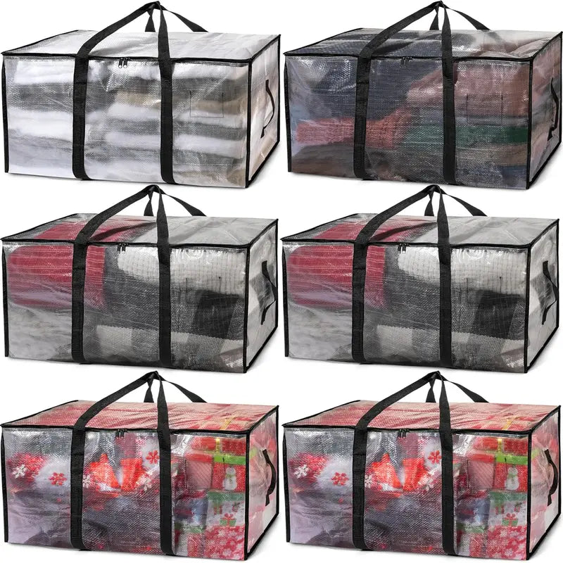 6 Pack Extra Large Moving Bags or Storage Bags Large Moving Heavy Duty Packing Bags with Zippers and Handles