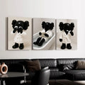 3-Piece Black & White Charm Decorative Artwork Set, Bathroom Decor Ideas, Home Decor Items for Bathroom & Home Decoration