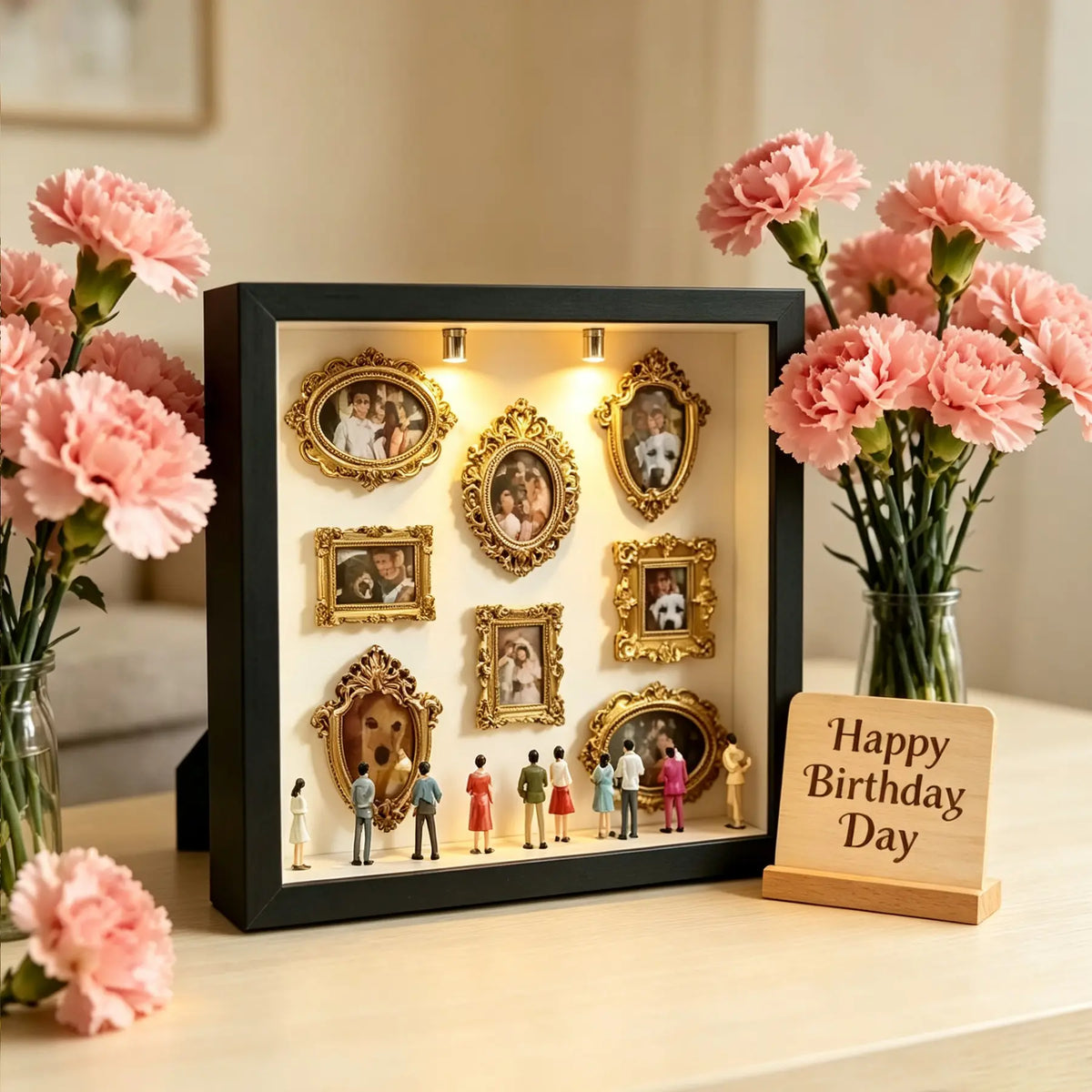DIY Christmas Pull-Through Museum Silhouette Box Kit, Custom Photo Display, Mini Statues, Unique Memorial Decor, Winter New Year Gift, Framed Home Decoration #GLOBAL PICKS