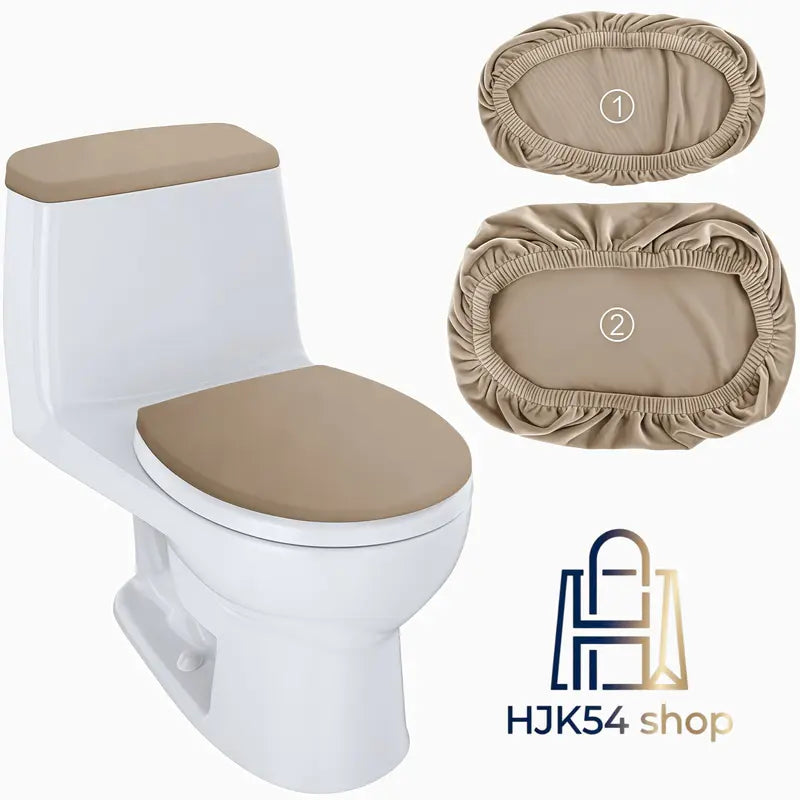 Velvet Softness Toilet Seat & Tank Cover Set, Elastic-Fit Washable Fabric Winter Cushion Covers, Warm Bathroom Protector That Fits Most Sizes Standard Toilets,sohochic