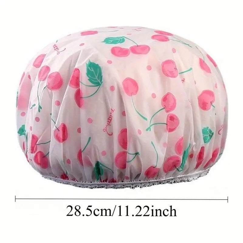 4-Count Waterproof Shower Cap Set, Reusable Shower Cap, Thickened Shower Caps, Plastic Shower Caps, Spa & Hair Salon Grade, Oil-Proof for Kitchen Use, Bathroom Accessories