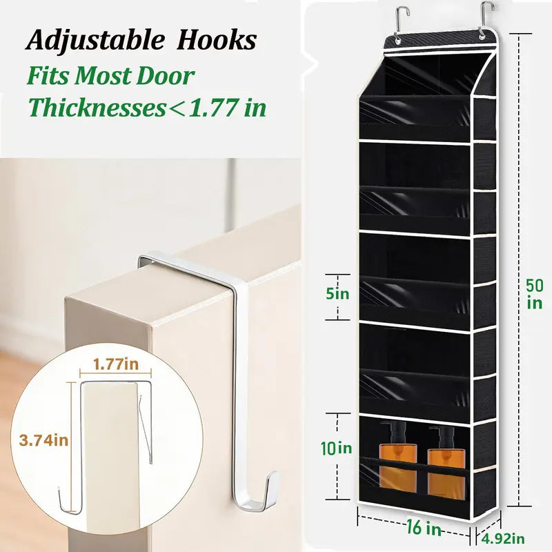 5-Tier Over The Door Hanging Storage Organizer, 10 Pockets for Nursery Door, Diaper Storage, 60lbs Capacity, Bathroom Door Organizer, Dorm Room Essentials, Extra Space Saving