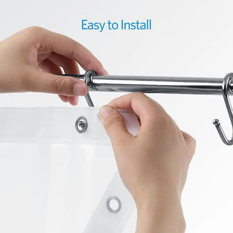 Waterproof Modern Straight PEVA Shower Curtain Liner, 72x72 in Lightweight Design with 12 Rust-Proof Metal Grommets for Grommet Hang Bathroom Use [New Deal]