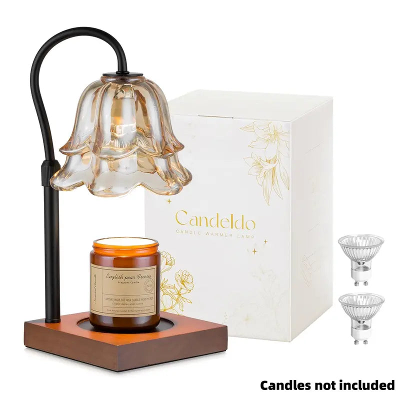 Candle Warmer Lamp, Lily of the Valley Flower Lamp, Height Adjustable with Timer, 2 Bulbs Included, Flameless Fragrance Lamp for Home Bedroom Decor, Ideal Gift for Mom Birthday
