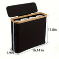 UFORU Large-Capacity Foldable Tissue Holder with Lid - Classic Eco-Friendly Wooden-Frame Bathroom Accessory, Apartment Accessories, No Assembly Required, Durable Grey Fabric Surface, Fold-Flat Fold to Save Space Home Organizer