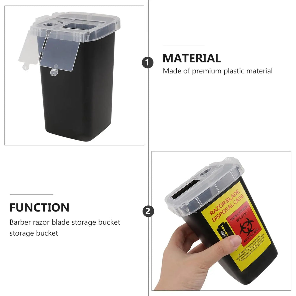 Blade Recycling Bin, Plastic Storage Bin, Durable Plastic Organizers, Used Blades 1 Count Safe Storage Solution Organiser for Sharpening Stones, Ideal for Grooming Settings, for Grooming Hygiene, Home Organizers, Home Supplies