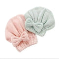 Bow Decor Hair Wrap & Shower Cap Set 2Pcs/4Pcs, ultra soft high absorbency reusable quick dry hair turban, practical bathroom essential for daily shower use, gym sports and outdoor camping travel preparation