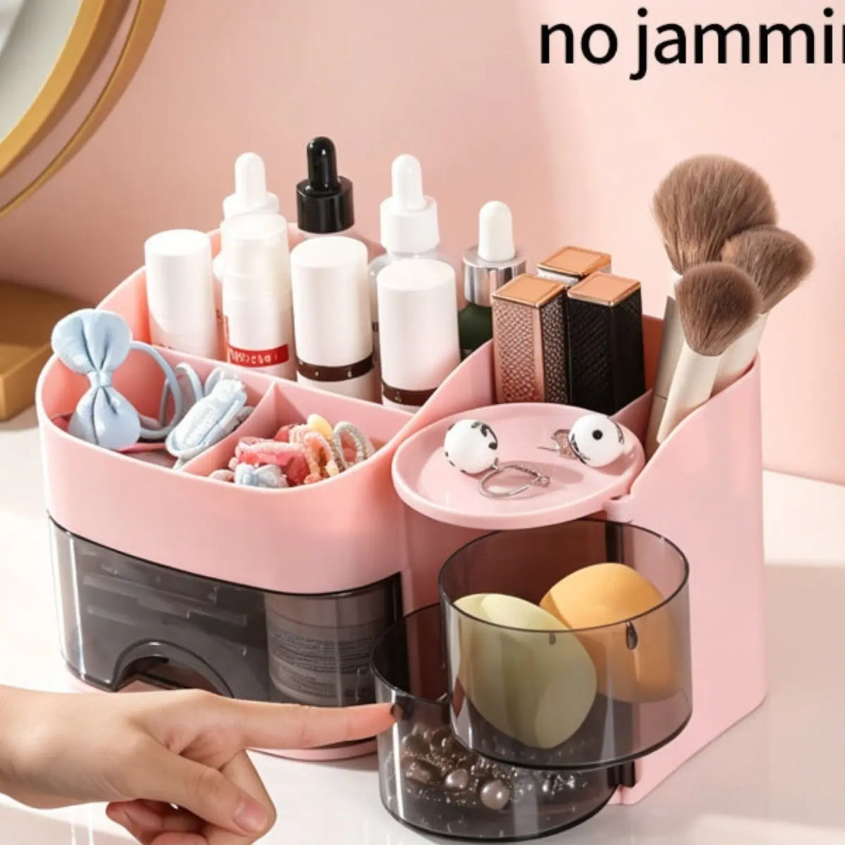 Rotating Multi-Layer Transparent Hair Accessory Storage Box, Dustproof Plastic Organizer, Desktop Cosmetic Holder, Makeup Organizer Box for Gifts, Clear Storage