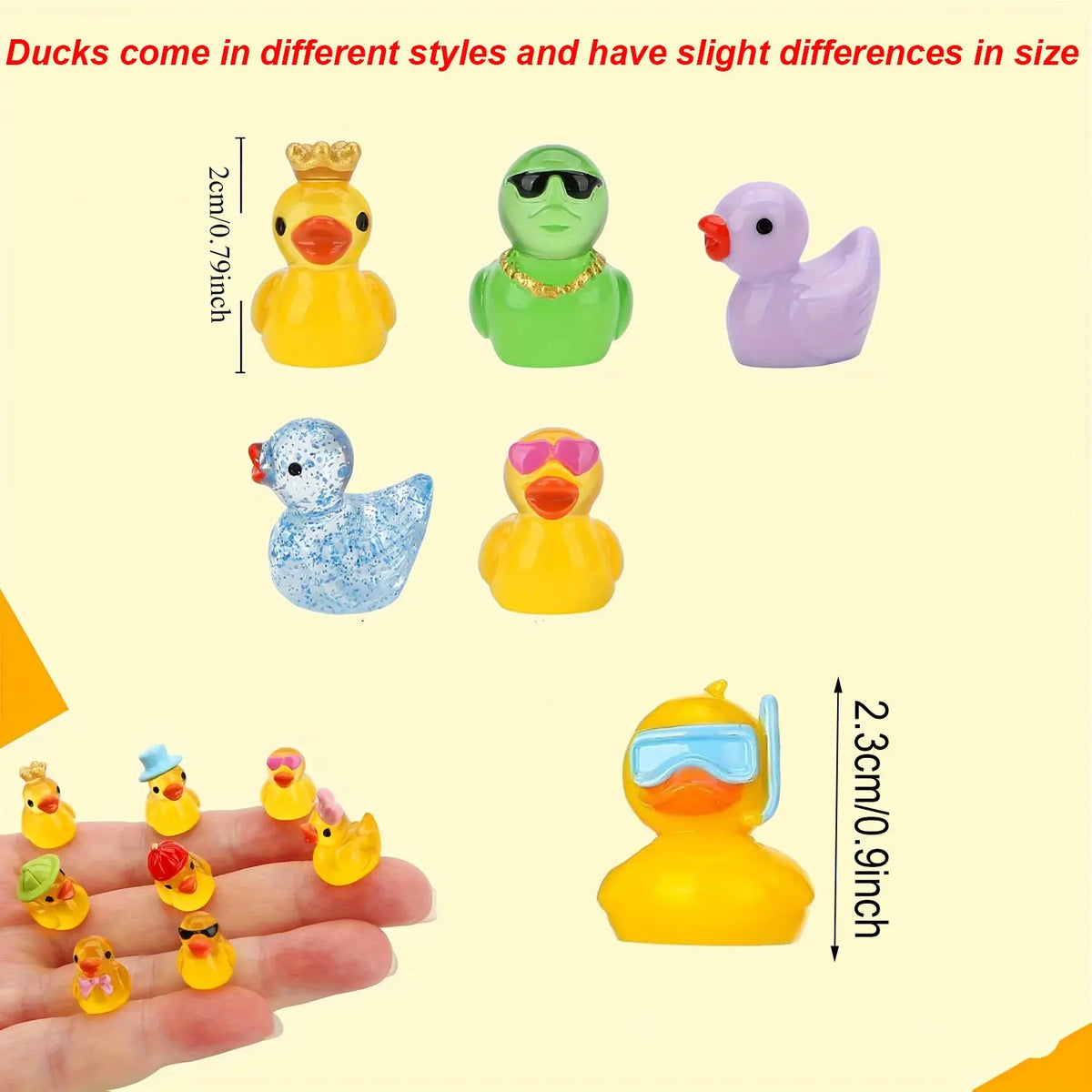 Mini Resin Duck Figurines, Cute Duck Design, Ornaments, Animal Decorations, Decorative Home Ornament, Surprise Gift Bags, Perfect for Parties, Home Decor, Birthday Gifts, Fairy Garden Decoration, Decorative Piece #GLOBAL PICKS