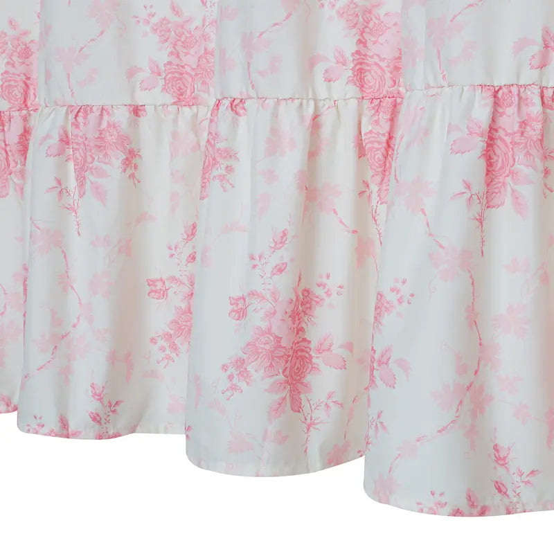 Yrztrk Retro Flower Polyester Shower Curtain with Ruffle, Handcrafted Big Bow Tie, 12 Hooks - Waterproof, Quick-Drying, Machine-Washable Decorative House Decor for Master Bathroom