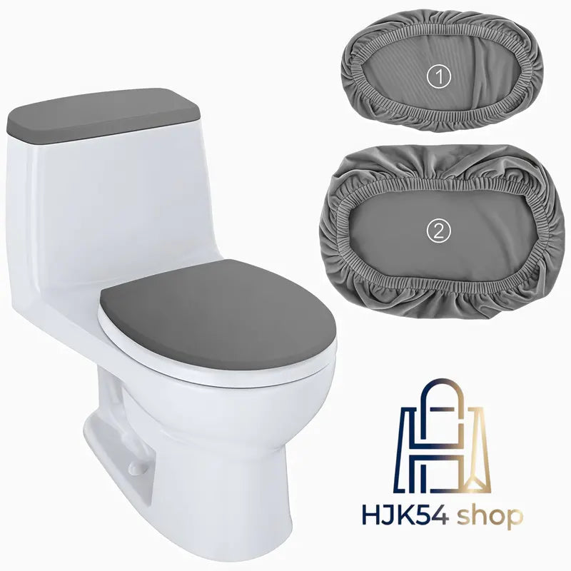 Velvet Softness Toilet Seat & Tank Cover Set, Elastic-Fit Washable Fabric Winter Cushion Covers, Warm Bathroom Protector That Fits Most Sizes Standard Toilets,sohochic
