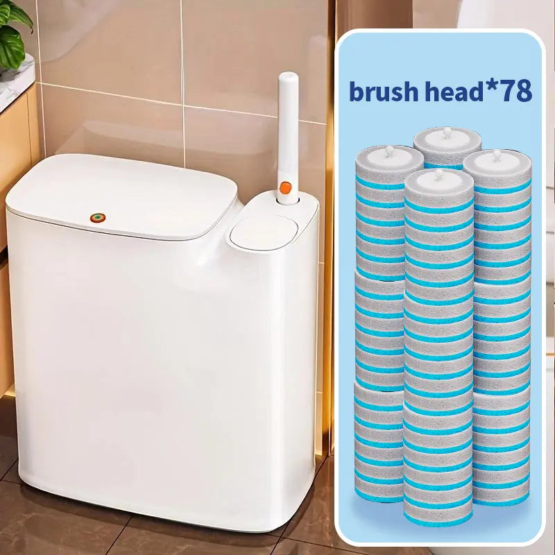 Bathroom Trash Can, 2-in-1 Bathroom Trash Can with Disposable Toilet Brush, Waterproof Slim Waste Bin with Removable Inner Bucket, Disposable Toilet Cleaning Kit, Space-Saving for powder room