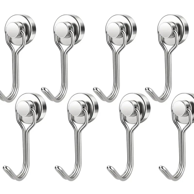 8/16 Pack Swivel Swing Magnetic Hooks 30LBS – Strong Neodymium Hooks for Cruise Cabins, Kitchen, Fridge & Other Magnetic Surfaces, Cruise Essentials 2026