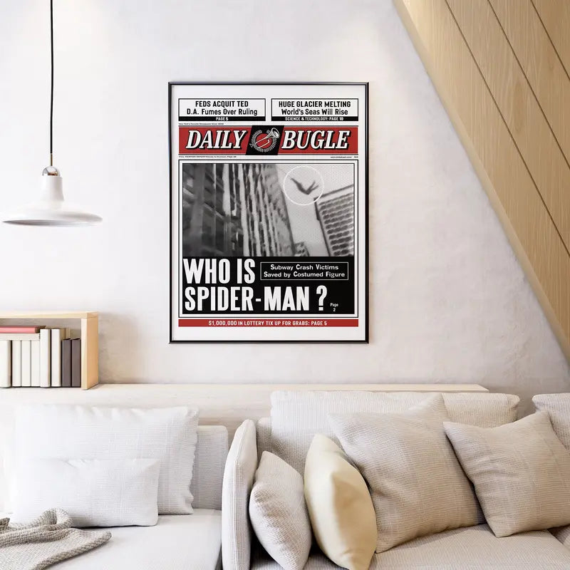 Spiderman Vintage Poster No Frame|   Spiderman Newspaper Poster|   Movie Poster|   Spiderman Wall Art