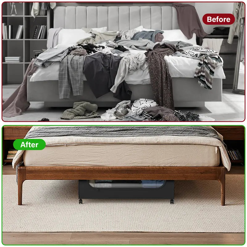Under Bed Storage With Wheels, Under Bed Storage Containers, Under Bed Shoe Storage Organizer, Rolling Under Bed Metal Drawers For Clothes, Blankets