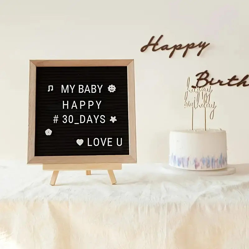 Felt Letter Board Set for Personalized Messages and Notes, with 340 Letters and Symbols, Stand and Storage Bag, Suitable for Home, Office, Party & Wedding Decor, Announcements, Wooden Home Sign, Home Decor Products