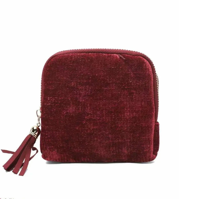 （Terracotta Red）Travel Jewelry Case, Portable Soft Jewelry Bags, Organizer Pouch with 5 Compartments Pocket, Anti-Scratch Storage Holder for Bangle Bracelets Earrings Necklace, Women Gifts