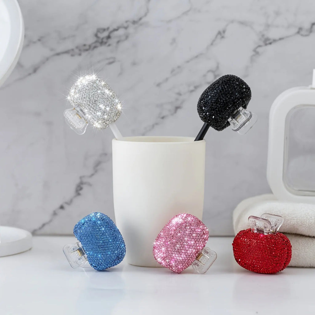 High-End Rhinestone Toothbrush Cover, Plastic Toothbrush Protector for Bathroom & Trave, Easy Storage, Essential Home Accessory