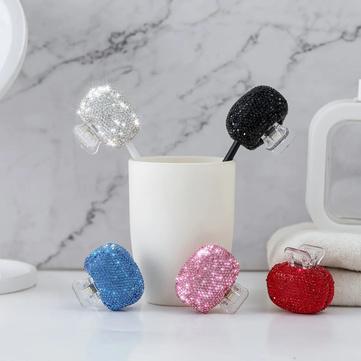 High-End Rhinestone Toothbrush Cover, Plastic Toothbrush Protector for Bathroom & Trave, Easy Storage, Essential Home Accessory